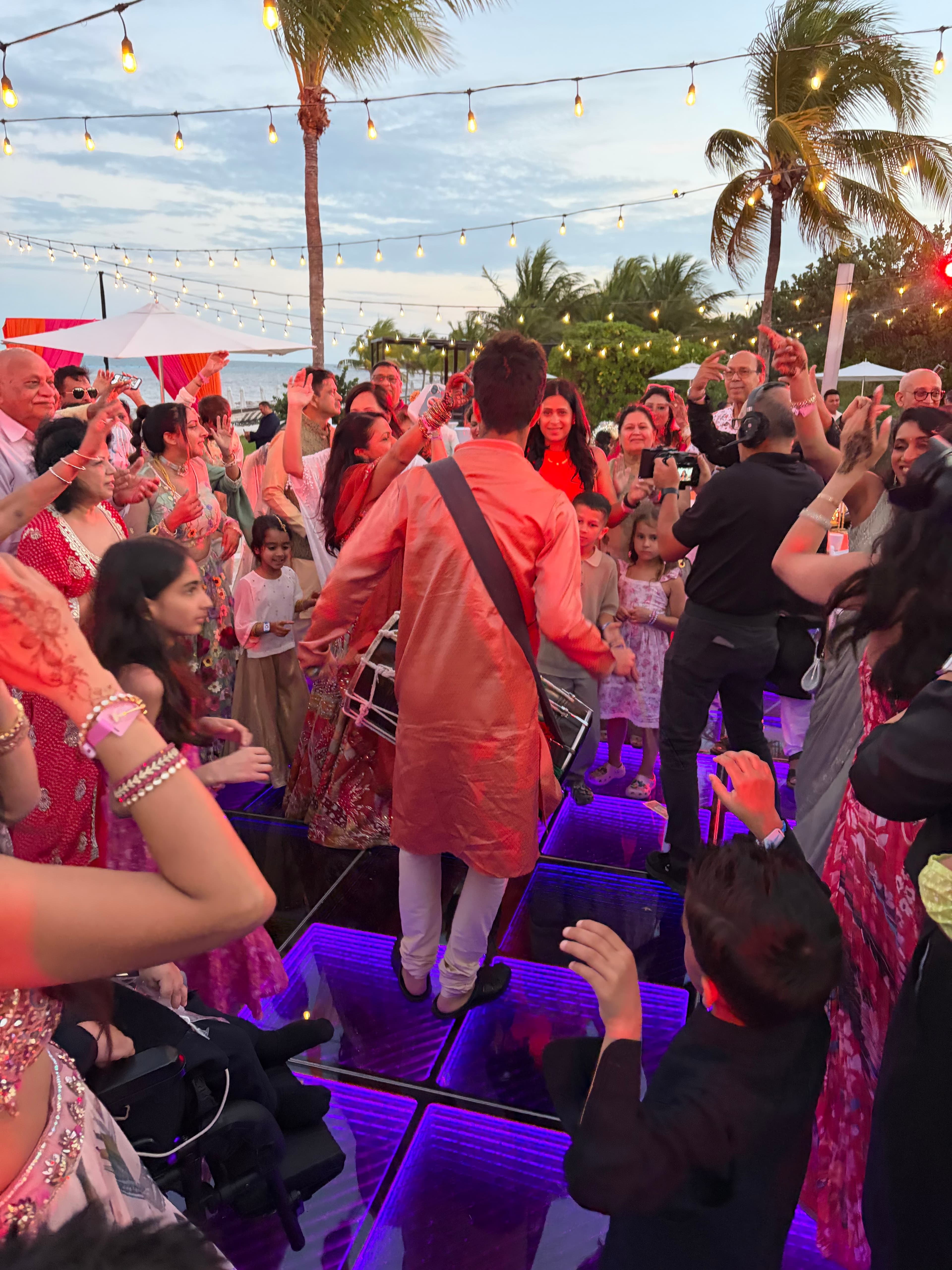Dhol performance at a destination sangeet